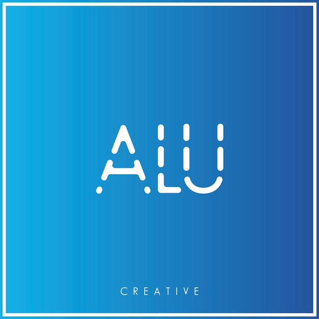 El diseño del logotipo de ALU Creative Vector Latter es mínimo. El logotipo de Latter Premium es monograma de ilustración vectorial.