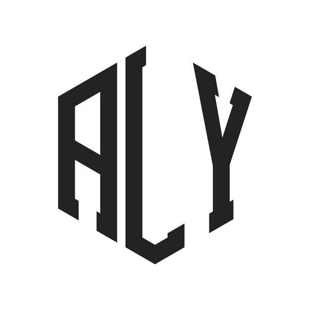 Diseño del logotipo ALY Letra inicial ALY Monograma Logotipo con forma de hexágono
