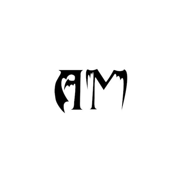 Vector el diseño del logotipo am monograma letra texto nombre símbolo monocromo logotipo carácter alfabeto logotipo simple