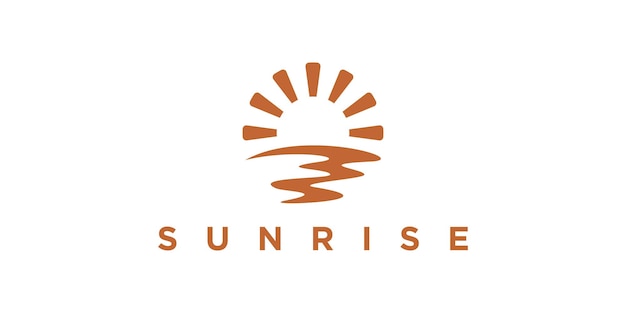 Diseño de logotipo amanecer sol luz naturaleza mar diseño de logotipo símbolo vectorial icona idea creativa