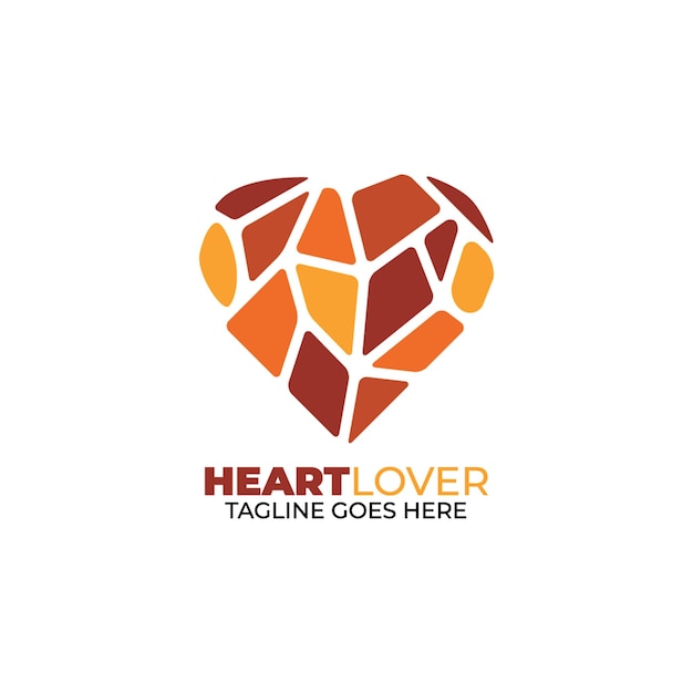 Diseño de logotipo de amante del corazón