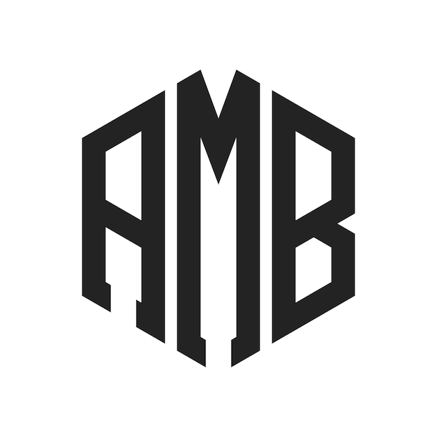 Diseño del logotipo AMB Letra inicial AMB Monograma Logotipo con forma de hexágono