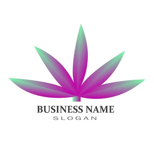 Diseño de logotipo ambiental con logotipo de hoja colorida ecológica