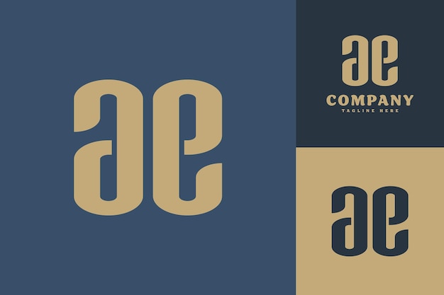 Vector diseño de logotipo ambigram con letra ae