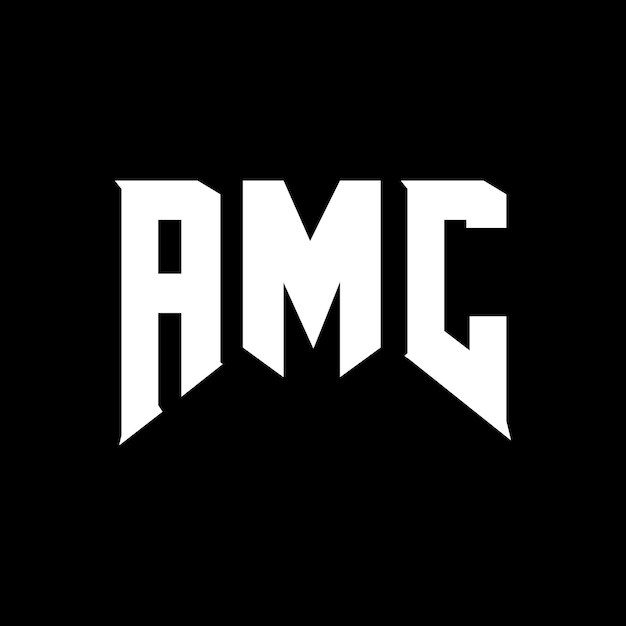 Diseño de logotipo de AMC para una empresa de tecnología Diseño de Logotipo AMC combinación de colores blanco y negro Diseño de diseño de logotipo AMC Icon AMC Alfabeto AMC Tipografía