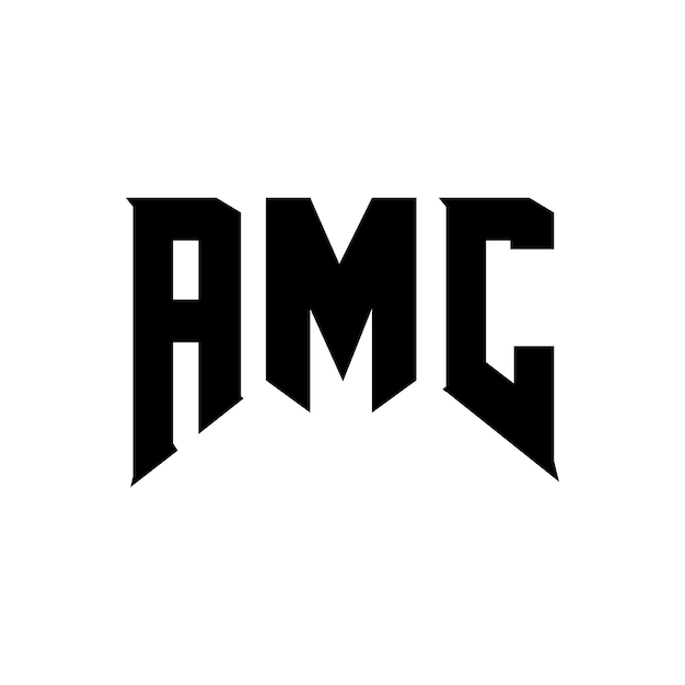Diseño de logotipo de AMC para una empresa de tecnología Diseño de Logotipo AMC combinación de colores blanco y negro Diseño de diseño de logotipo AMC Icon AMC Alfabeto AMC Tipografía