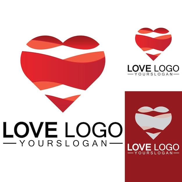 Diseño de logotipo de amor Diseño de logotipo en forma de corazón Vector