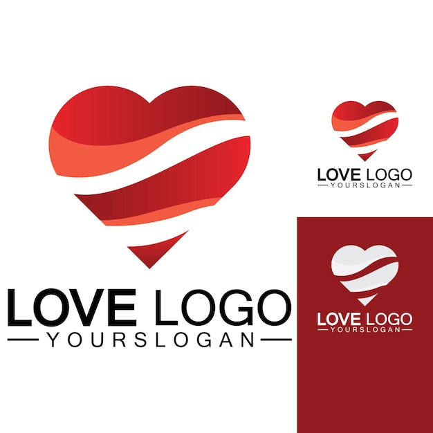 Diseño de logotipo de amor Diseño de logotipo en forma de corazón Vector