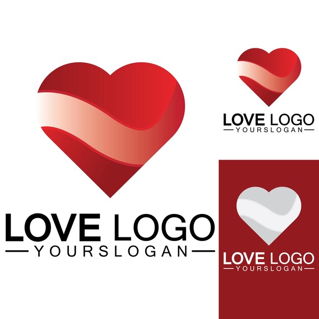 Diseño de logotipo de amor Diseño de logotipo en forma de corazón Vector