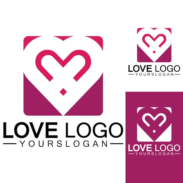 Diseño de logotipo de amor diseño de logotipo en forma de corazón vector