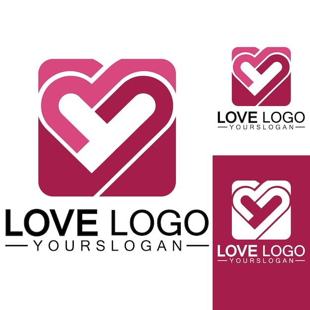 Diseño de logotipo de amor Diseño de logotipo en forma de corazón Vector