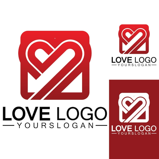 Diseño de logotipo de amor diseño de logotipo en forma de corazón vector