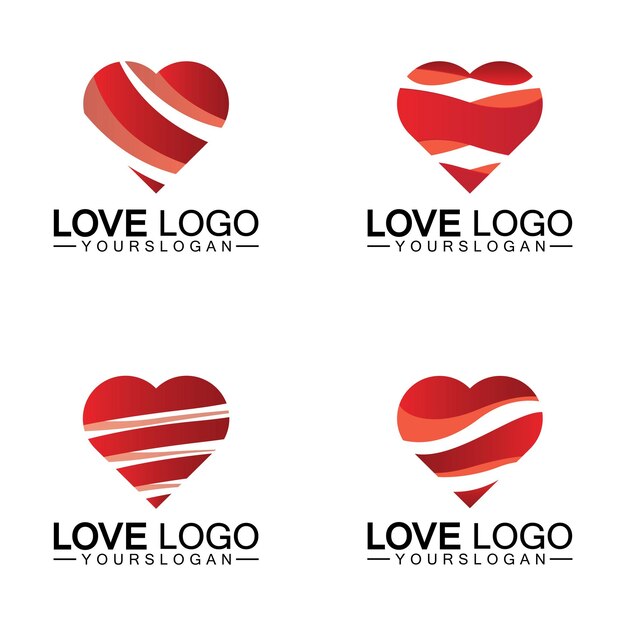 Diseño de logotipo de amor Diseño de logotipo en forma de corazón Vector