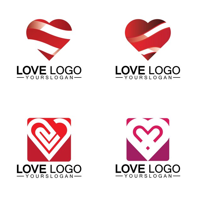 Diseño de logotipo de amor Diseño de logotipo en forma de corazón Vector