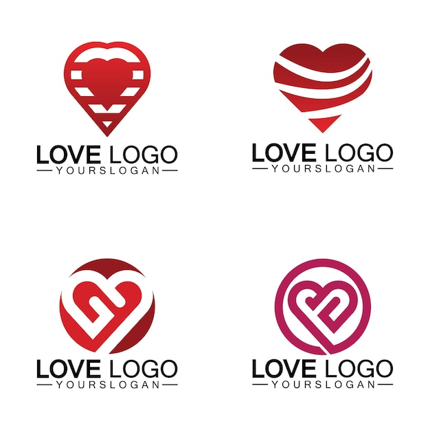 Diseño de logotipo de amor Diseño de logotipo en forma de corazón Vector