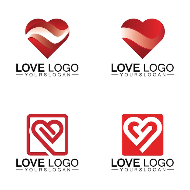 Diseño de logotipo de amor Diseño de logotipo en forma de corazón Vector