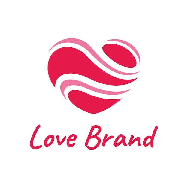 Diseño de logotipo de amor con estilo de color rojo plano