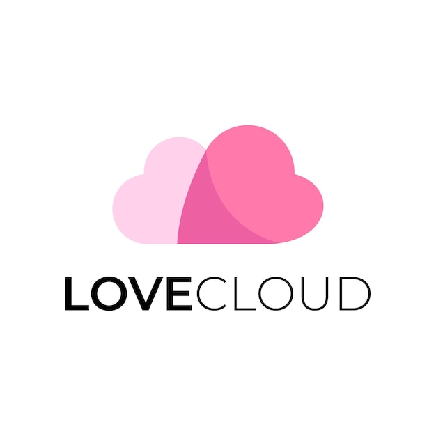 diseño de logotipo de amor y nube