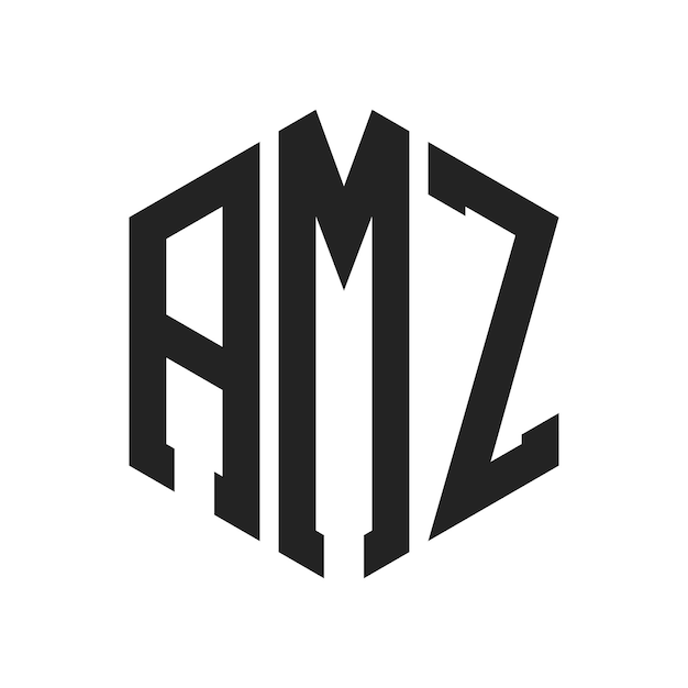 Diseño del logotipo AMZ Letra inicial AMZ Monograma Logotipo con forma de hexágono