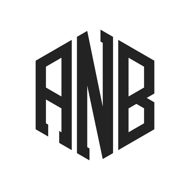 Diseño del logotipo de ANB Letra inicial ANB Monograma Logotipo con forma de hexágono