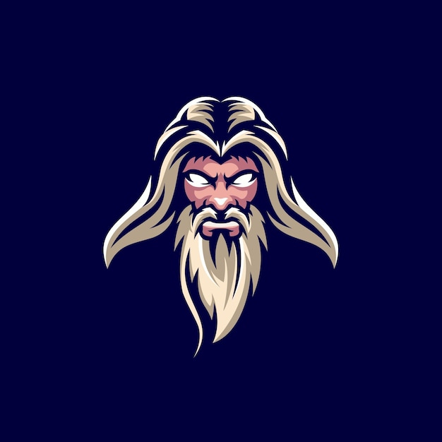 diseño de logotipo de anciano con barba