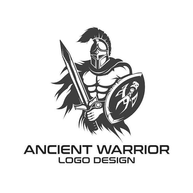 Vector diseño del logotipo de ancient warrior vector