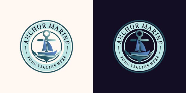 Diseño de logotipo de ancla para icono de marinero con concepto creativo vector premium