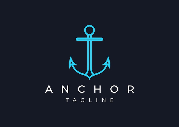 Diseño del logotipo del anclaje Ilustración plana del icono vectorial