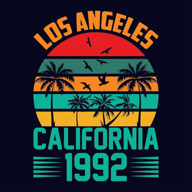 Vector diseño del logotipo de los ángeles california ropa camiseta ilustración vectorial