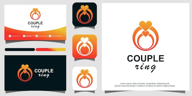 diseño de logotipo de anillo de pareja