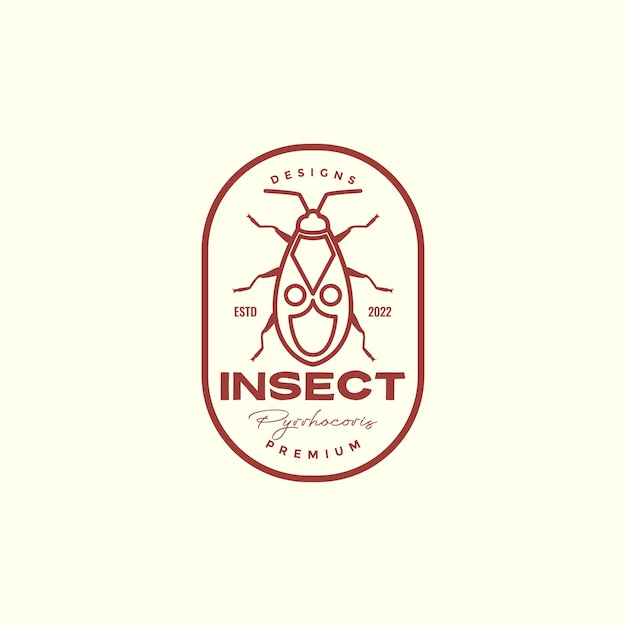 Diseño de logotipo animal insecto pyrrhocoridae