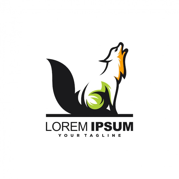 Diseño de logotipo animal lobo