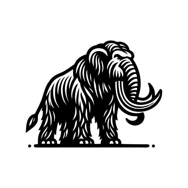 Vector diseño del logotipo del animal mamut diseño de la ilustración vectorial del mamut negro resistente