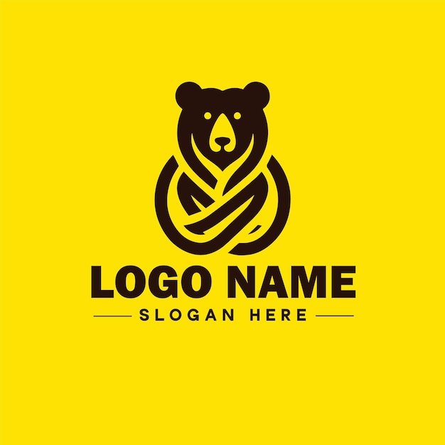 Vector diseño del logotipo el animal del oso y el icono ilustración gráfica vectorial editable