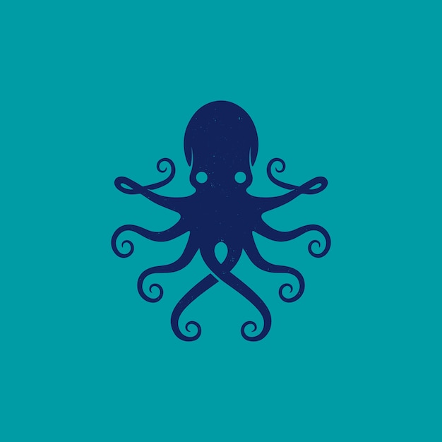 Diseño de logotipo animal pulpo azul