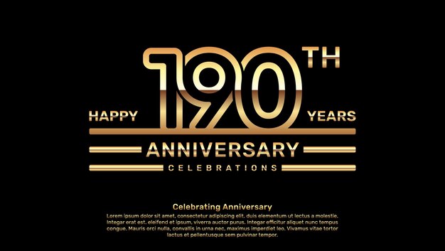 Diseño de logotipo de aniversario de 190 años con plantilla de vector de logotipo de concepto de doble línea