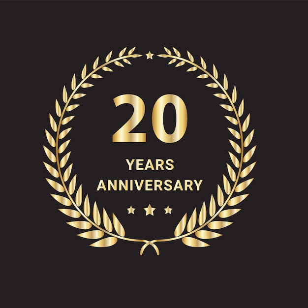 Diseño de logotipo de aniversario de 20 años, aniversario de 20 años