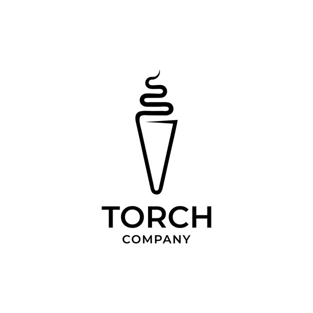 Diseño de logotipo de antorcha monoline minimalista simple