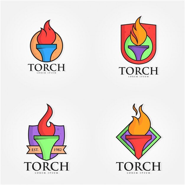 Diseño de logotipo de antorcha