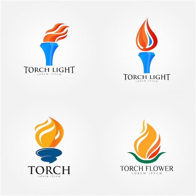 Vector diseño de logotipo de antorcha