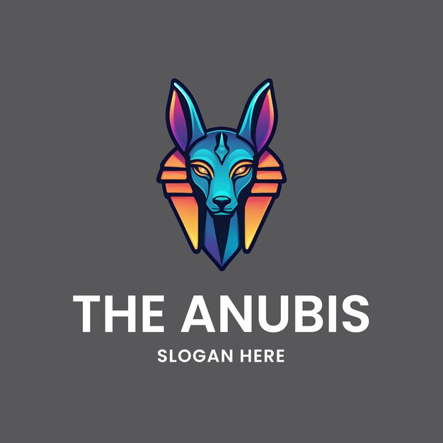 El diseño del logotipo de anubis es de estilo gradiente.