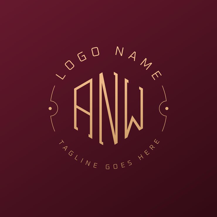 Vector diseño de logotipo anw de lujo letra elegante anw monograma logotipo poligono minimalista plantilla de diseño de logotipoanw