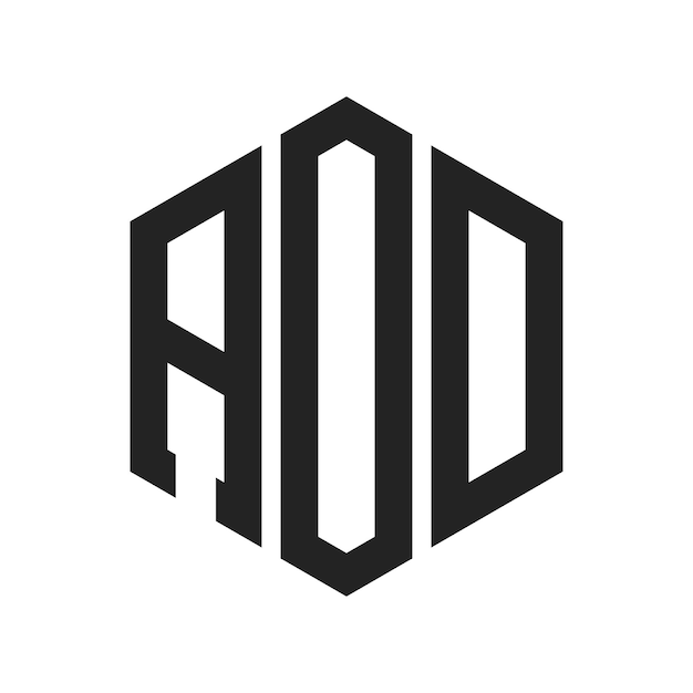 Diseño del logotipo AOD Letra inicial AOD Monograma Logotipo con forma de hexágono