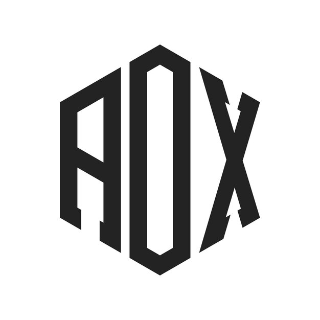 Diseño del logotipo AOX Letra inicial AOX Monograma Logotipo con forma de hexágono