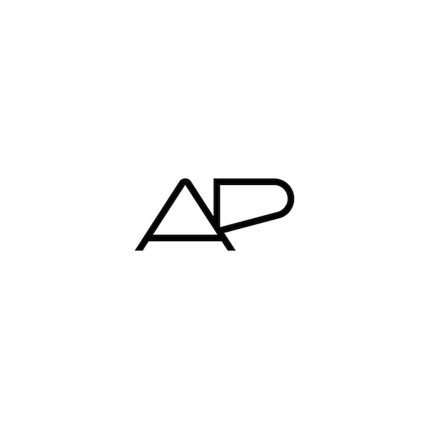 El diseño del logotipo AP monograma letra texto nombre símbolo monocromo logotipo carácter alfabeto logotipo simple