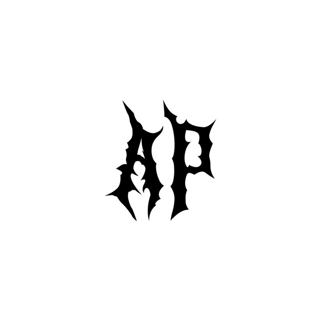El diseño del logotipo AP monograma letra texto nombre símbolo monocromo logotipo carácter alfabeto logotipo simple