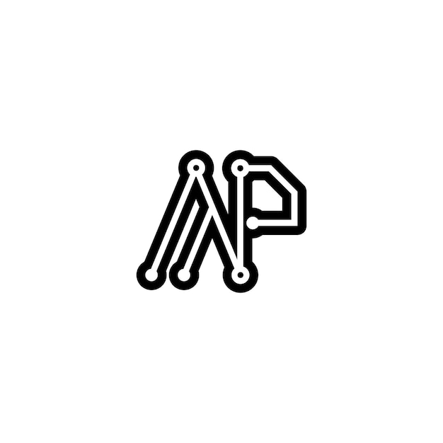 El diseño del logotipo AP monograma letra texto nombre símbolo monocromo logotipo carácter alfabeto logotipo simple