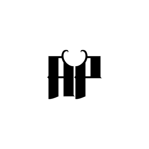 El diseño del logotipo AP monograma letra texto nombre símbolo monocromo logotipo carácter alfabeto logotipo simple