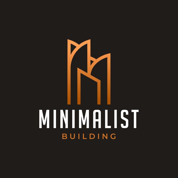 Diseño de logotipo de apartamento de bienes raíces de edificio minimalista