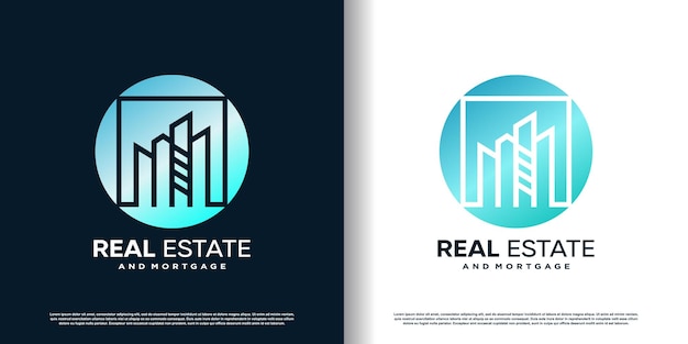 Diseño de logotipo de apartamento con concepto creativo para negocios Premium Vector